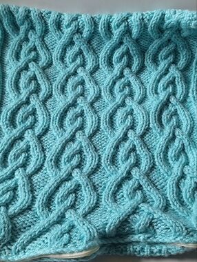 Textured Cable Knit Throw Pillow Cover - Aqua Blue